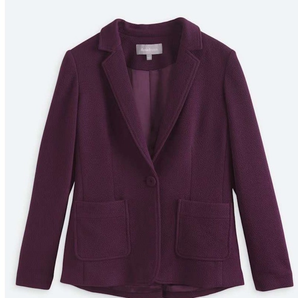 Daniel Rainn Plum Textured One-Button Blazer
